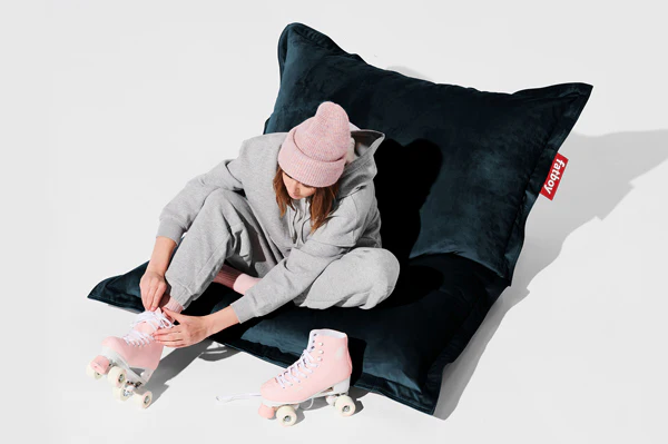 Original Slim Recycled Velvet Beanbag Chair - Image 9