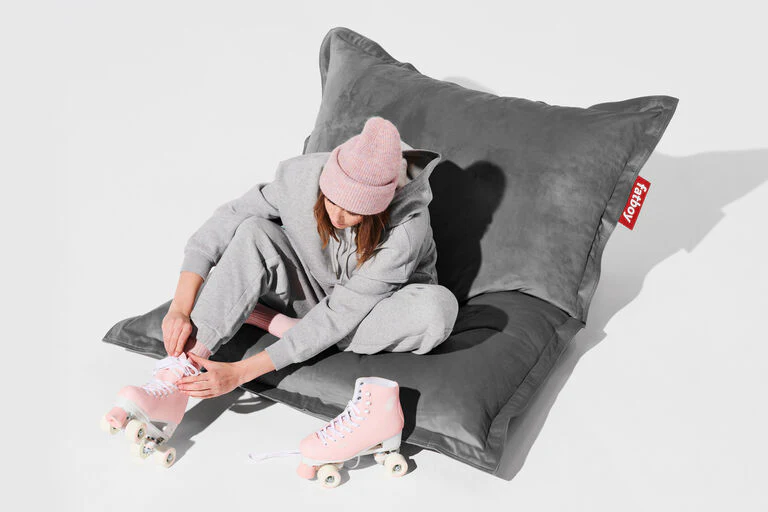 Original Slim Recycled Velvet Beanbag Chair - Image 6